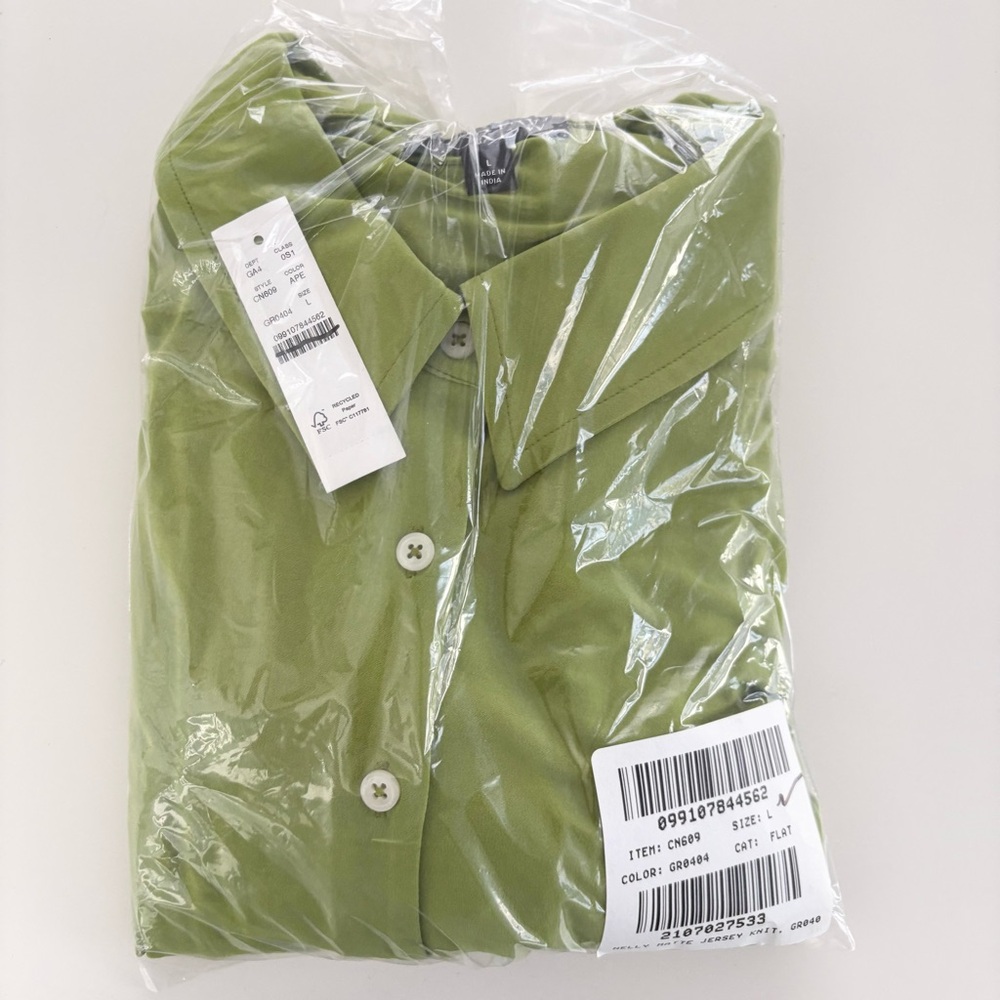 NWT J. Crew Mini Shirt-dress Matte Jersey Long Sleeve August Peridot Green - Picture 5 of 5